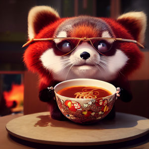 Red Panda Eating Ramen